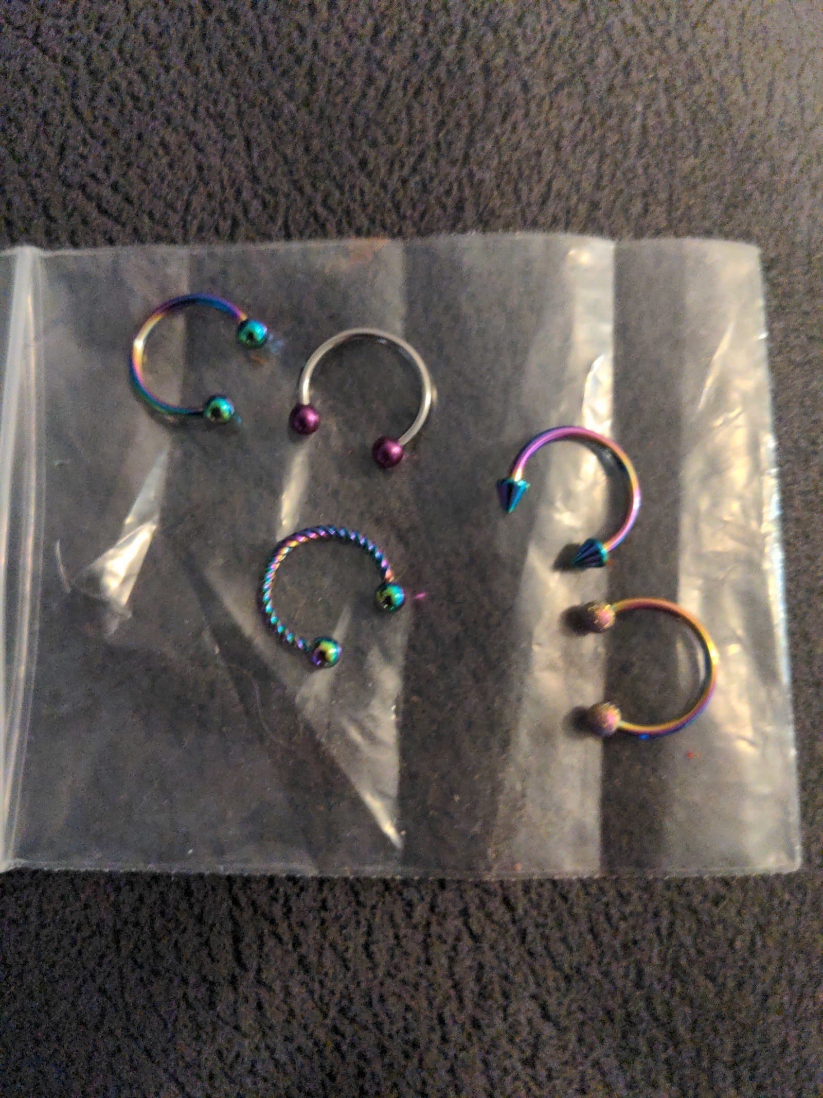 5 Multi colored septum rings jewelry - Thumbnail 2