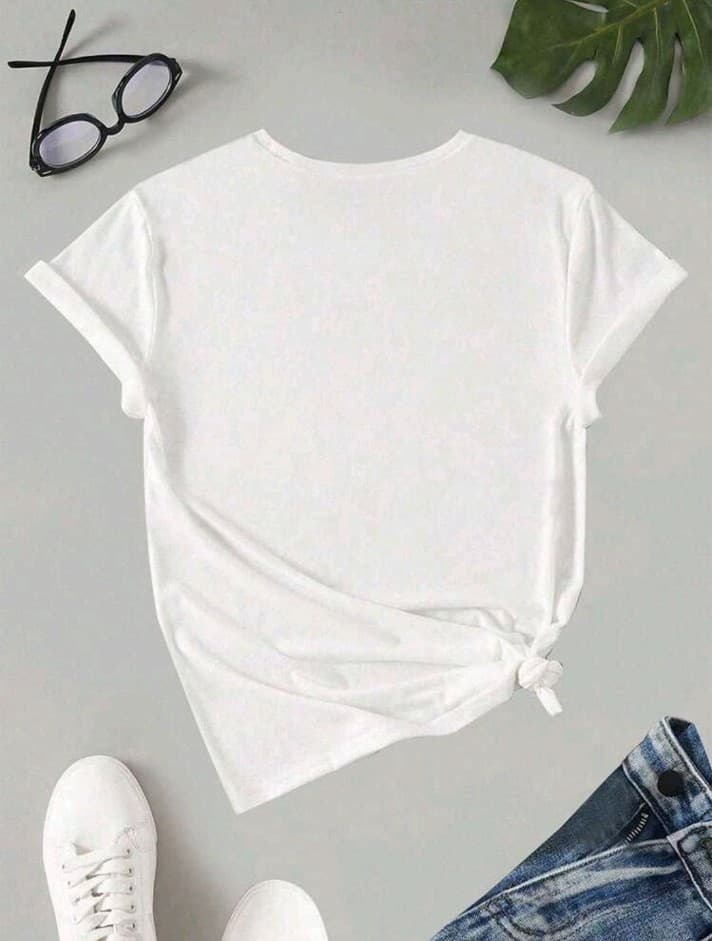 White Tee with Black Graphic - Thumbnail 2