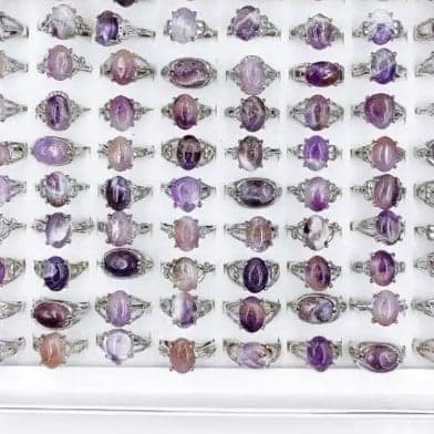 Amethyst and Silver Gemstone Rings with Elegant Designs 1 ring - Thumbnail 5