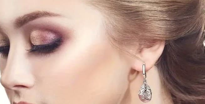 Elegant Silver and Pink opal Drop Earrings - Thumbnail 4