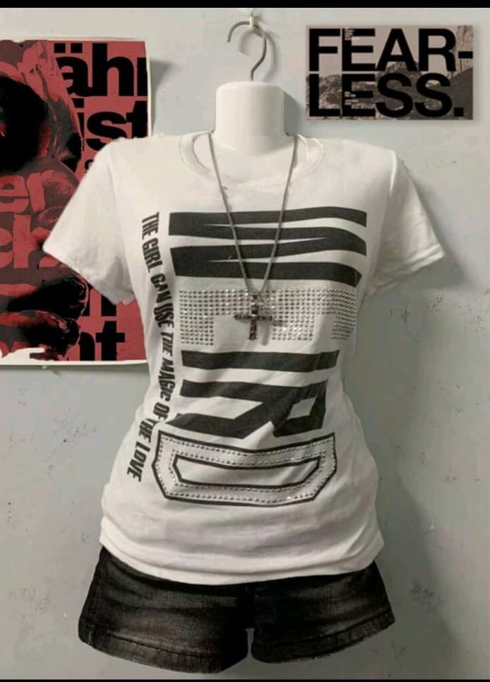 White Tee with Black Graphic - Image 1