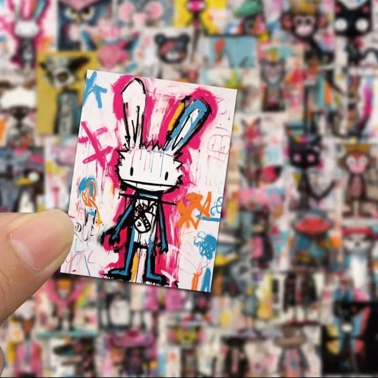 Pink and Black Graphic Creature Stickers 20 pack - Thumbnail 2