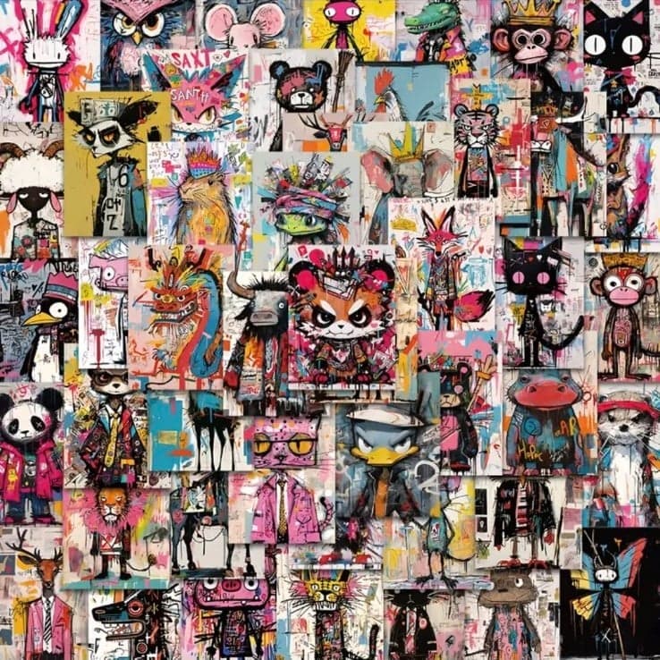 Pink and Black Graphic Creature Stickers 20 pack - Thumbnail 5