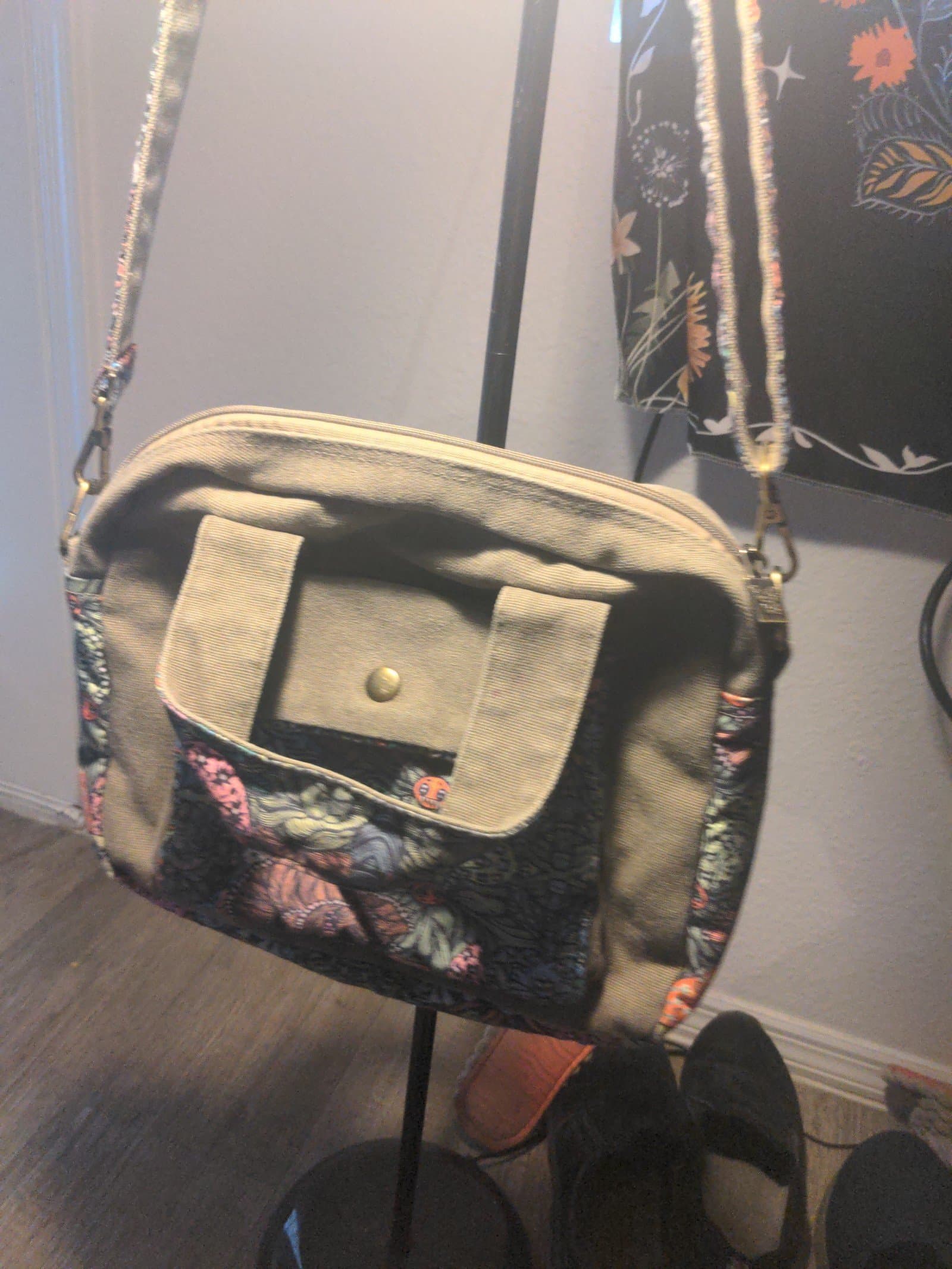 Crossbody colorful canvas bag for women - Thumbnail 4