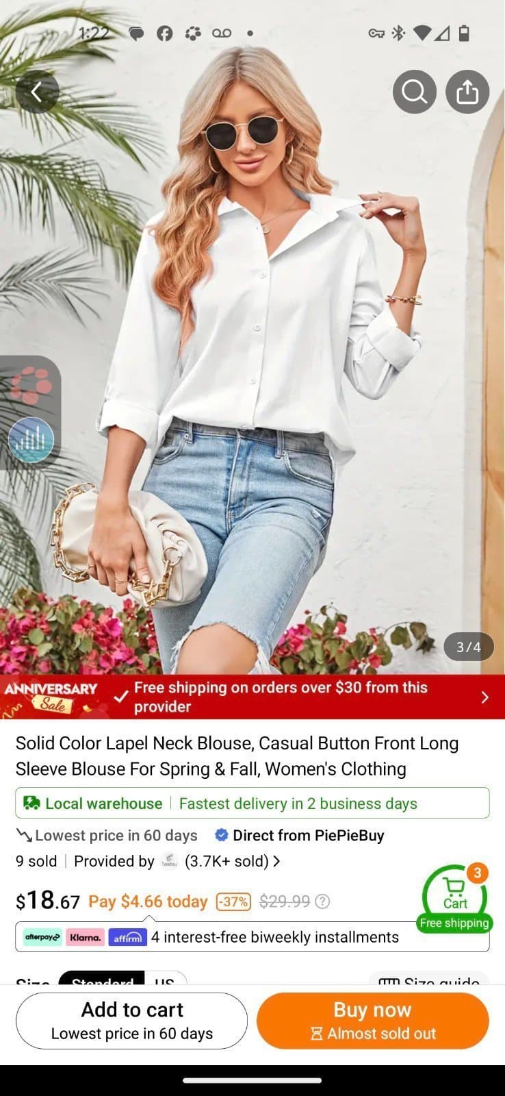 White button up blouse - Thumbnail 4