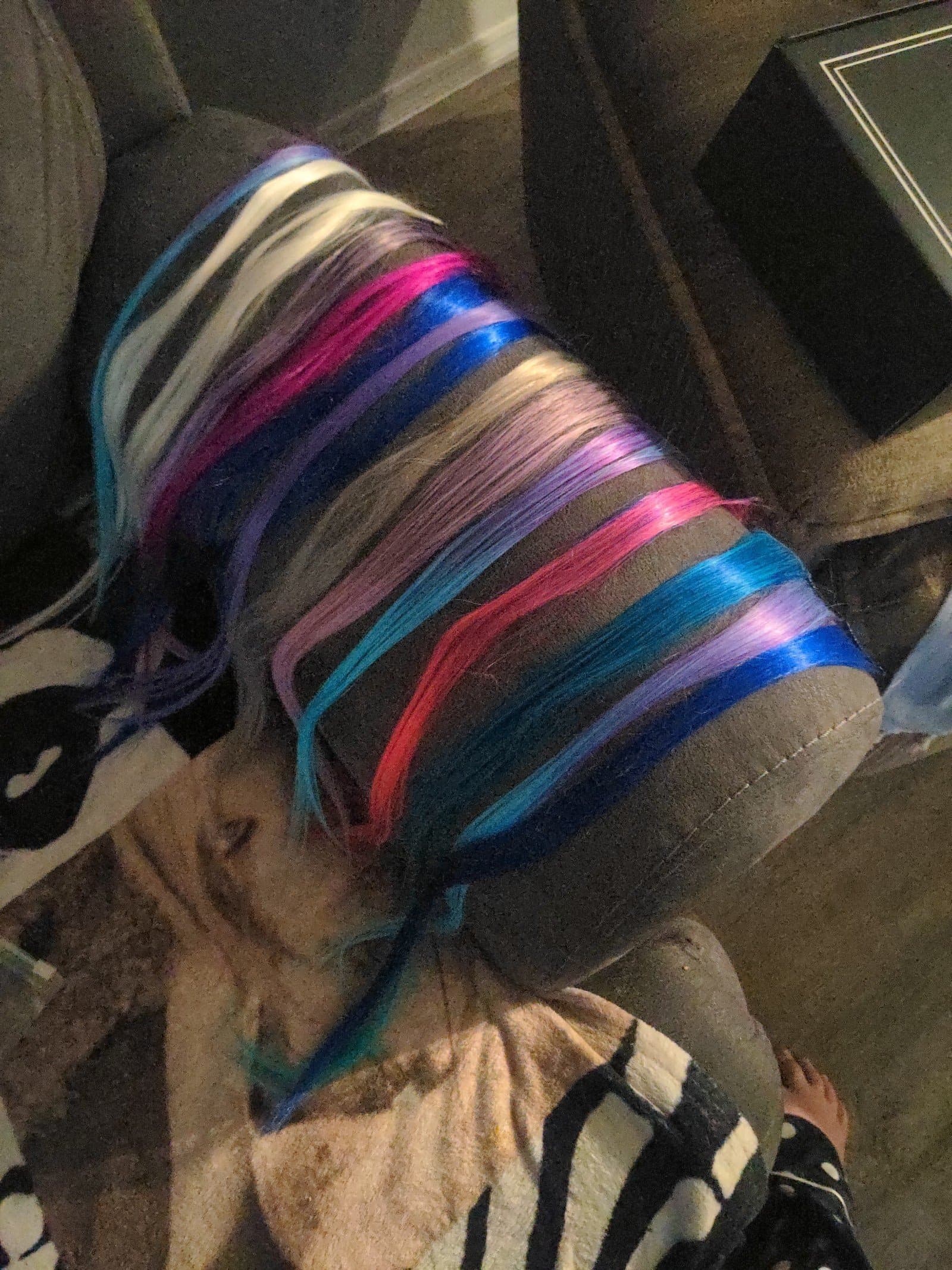 15 long hair extensions multicolor - Image 1