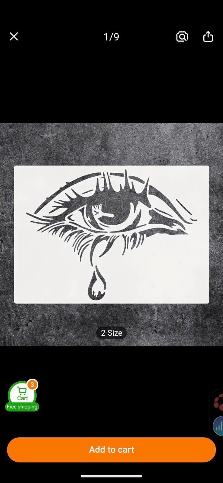 Czong Big Eye & Tears Stencil For DIY Crafts - Durable Plastic Template For Wall - Thumbnail 4