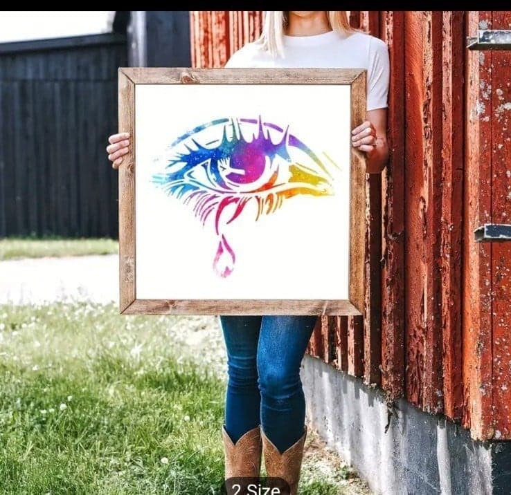 Czong Big Eye & Tears Stencil For DIY Crafts - Durable Plastic Template For Wall - Thumbnail 8