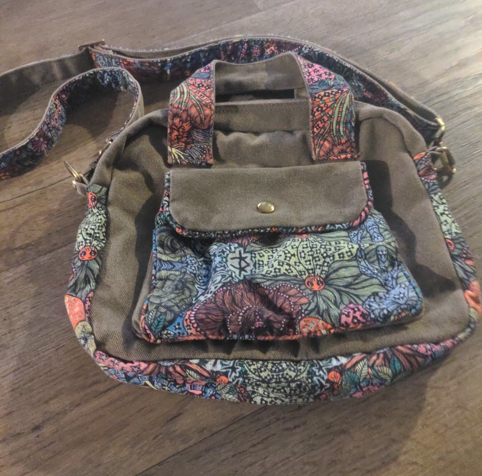 Crossbody colorful canvas bag for women - Thumbnail 2