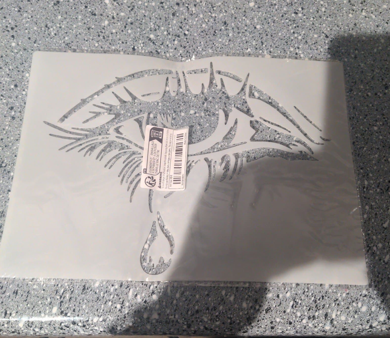 Czong Big Eye & Tears Stencil For DIY Crafts - Durable Plastic Template For Wall - Thumbnail 2