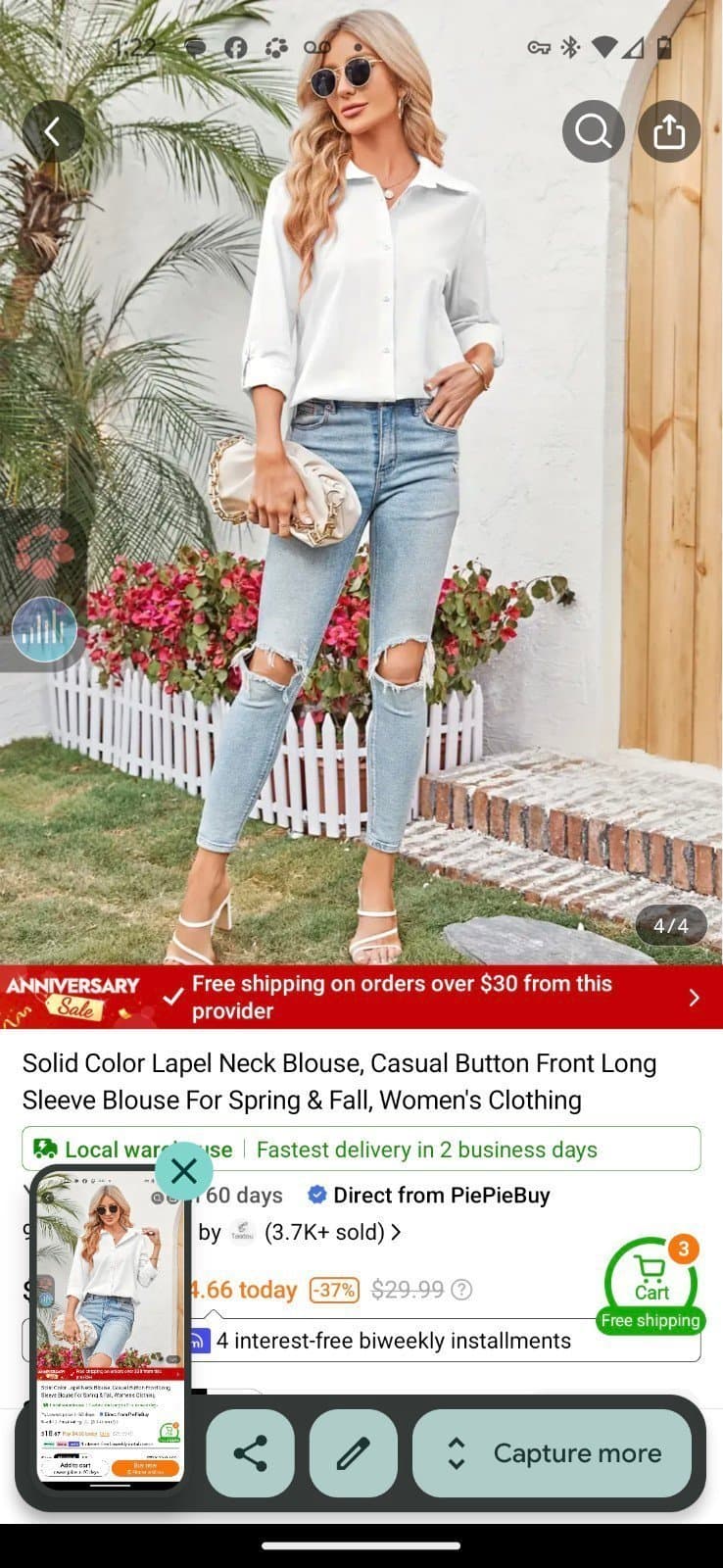 White button up blouse - Thumbnail 5