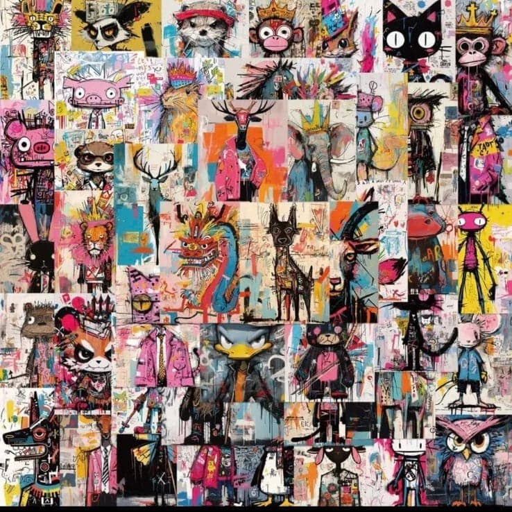 Pink and Blue Cartoon Stickers Whimsical Design 25 pack - Image 1