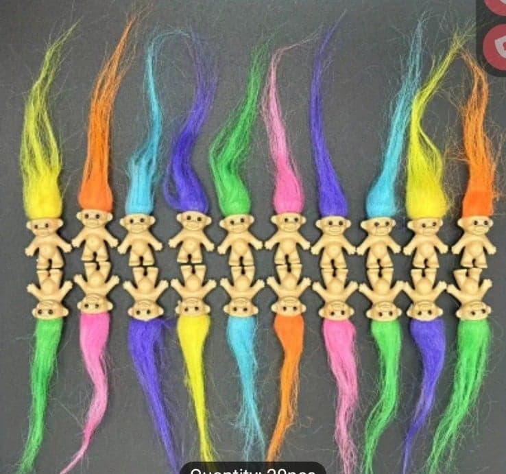 6(Magical Mini Troll Doll Figures) Magical, Colorful Mini Troll Dolls w Longhair - Thumbnail 2