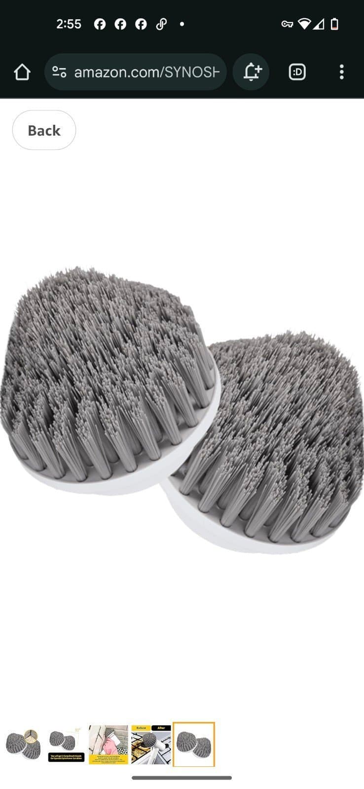 Synoshi Cone Brush Heads (2 Units) for Electric Cleaning Brush The Corners2units - Thumbnail 6