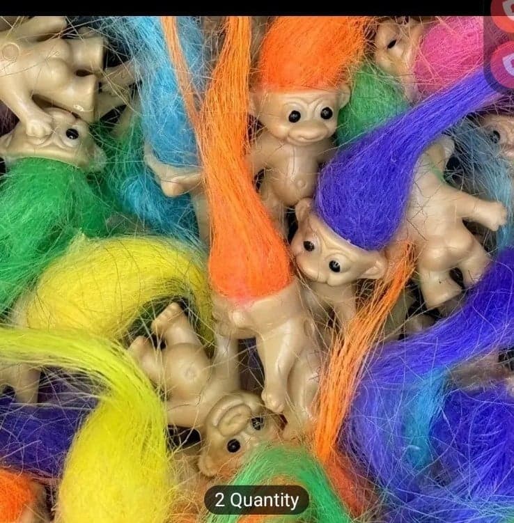 6(Magical Mini Troll Doll Figures) Magical, Colorful Mini Troll Dolls w Longhair - Thumbnail 4