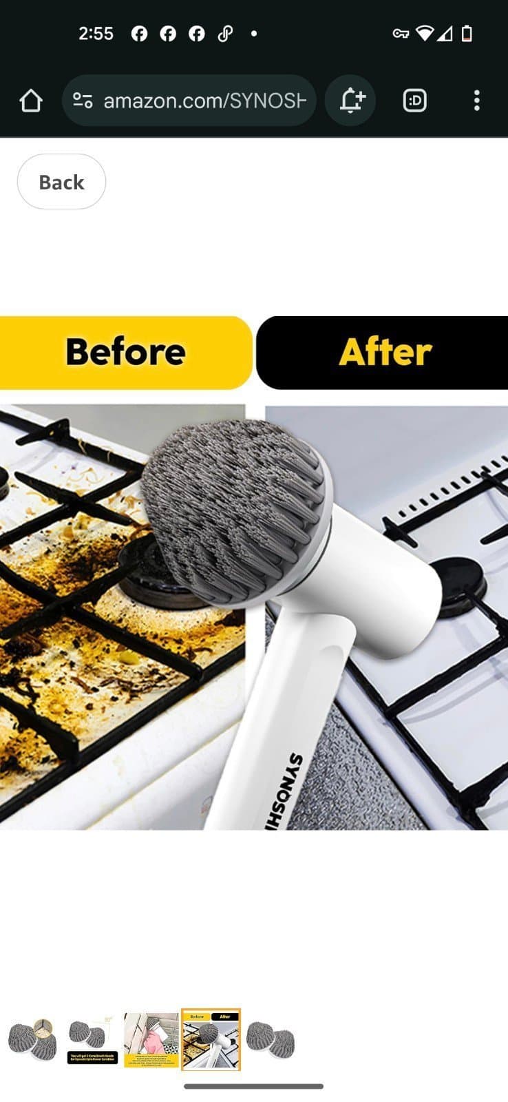 Synoshi Cone Brush Heads (2 Units) for Electric Cleaning Brush The Corners2units - Thumbnail 5