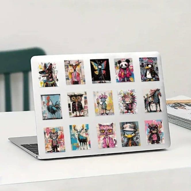 Pink and Blue Cartoon Stickers Whimsical Design 25 pack - Thumbnail 7