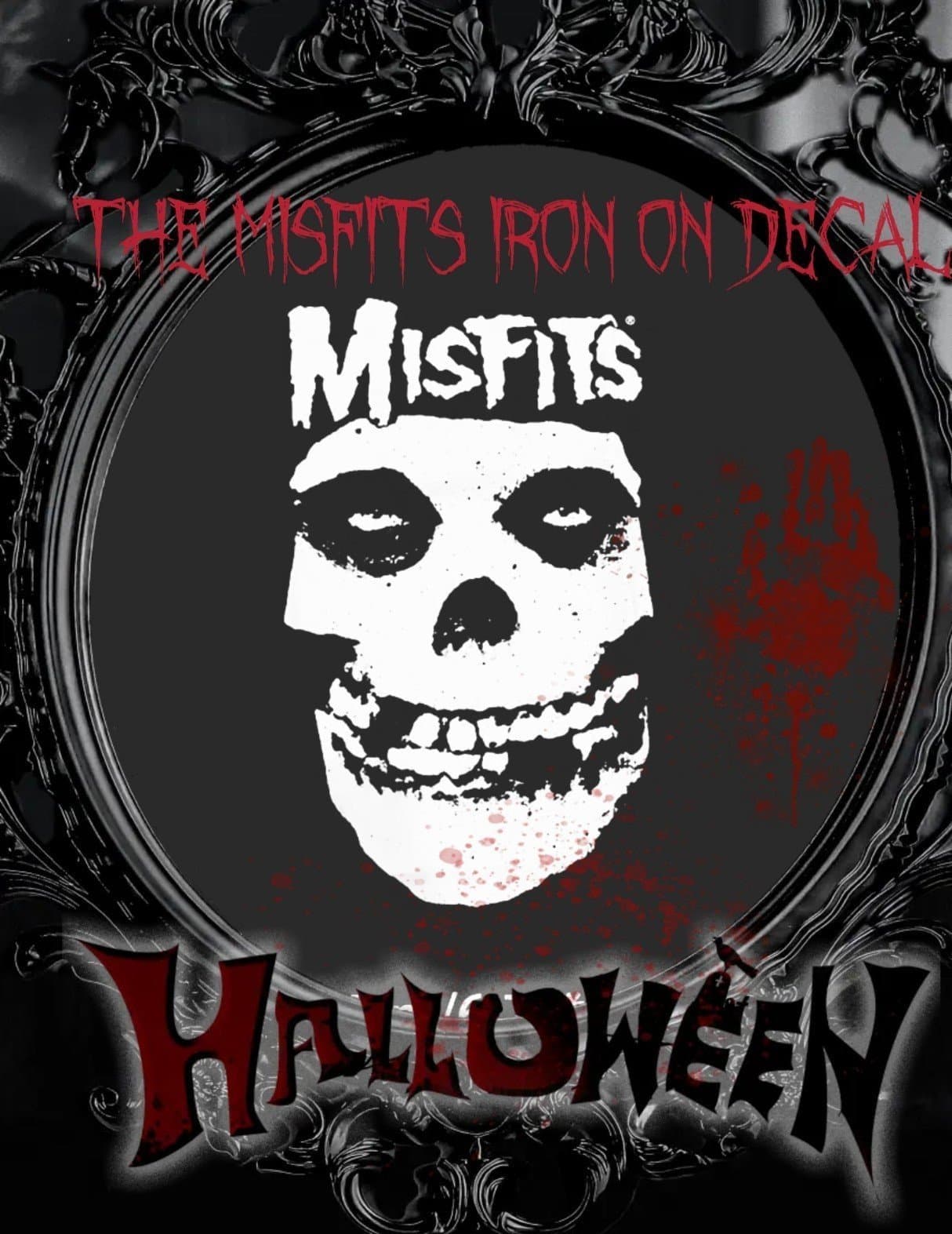 The misfits iron on decal Misfits Skull Heat Transfer Vinyl Decal Sticker - DIY - Image 1