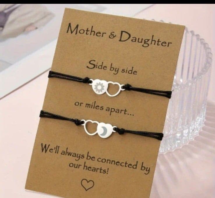 Elegant Boho-Chic Stainless Steel Mother & Daughter Bracelets - Image 1