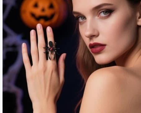 Black and Red Spider Statement Ring - Thumbnail 3