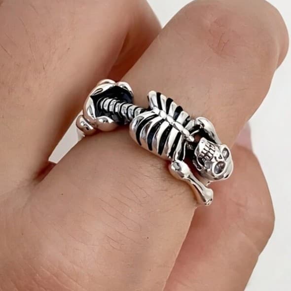 Silver Skeleton Ring - Thumbnail 2