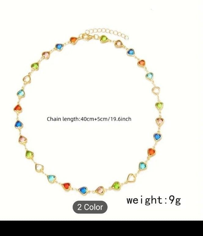 1pc Delicate And Fashion Heart-shaped Artificial Diamond Collarbone necklace - Thumbnail 3