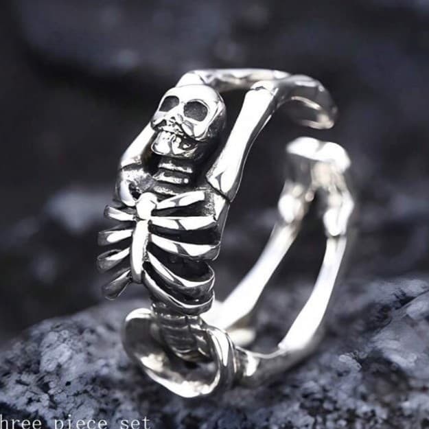 Silver Skeleton Ring - Thumbnail 4