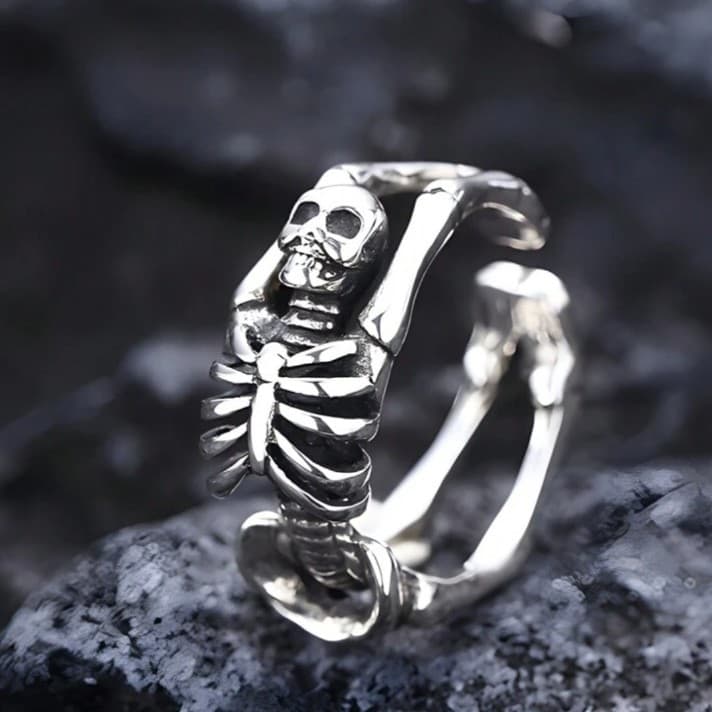 Silver Skeleton Ring - Image 1