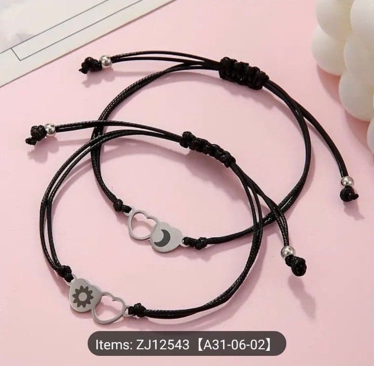 Elegant Boho-Chic Stainless Steel Mother & Daughter Bracelets - Thumbnail 4