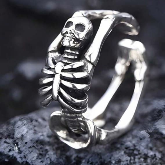 Silver Skeleton Ring - Thumbnail 5