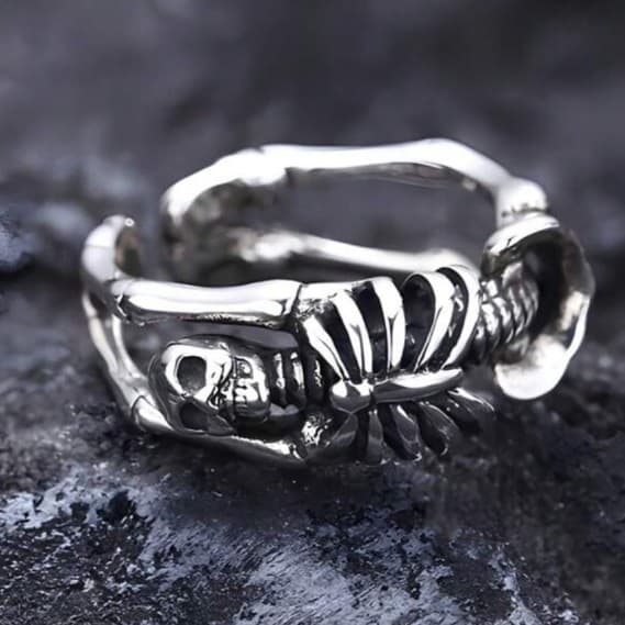 Silver Skeleton Ring - Thumbnail 3