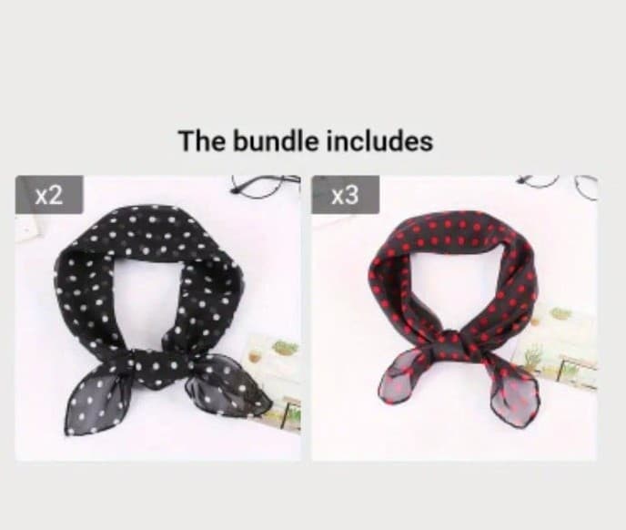 25.59" Elegant Chiffon Square Scarf - Soft, Lightweight, Polka Dot Print, Casual - Image 1