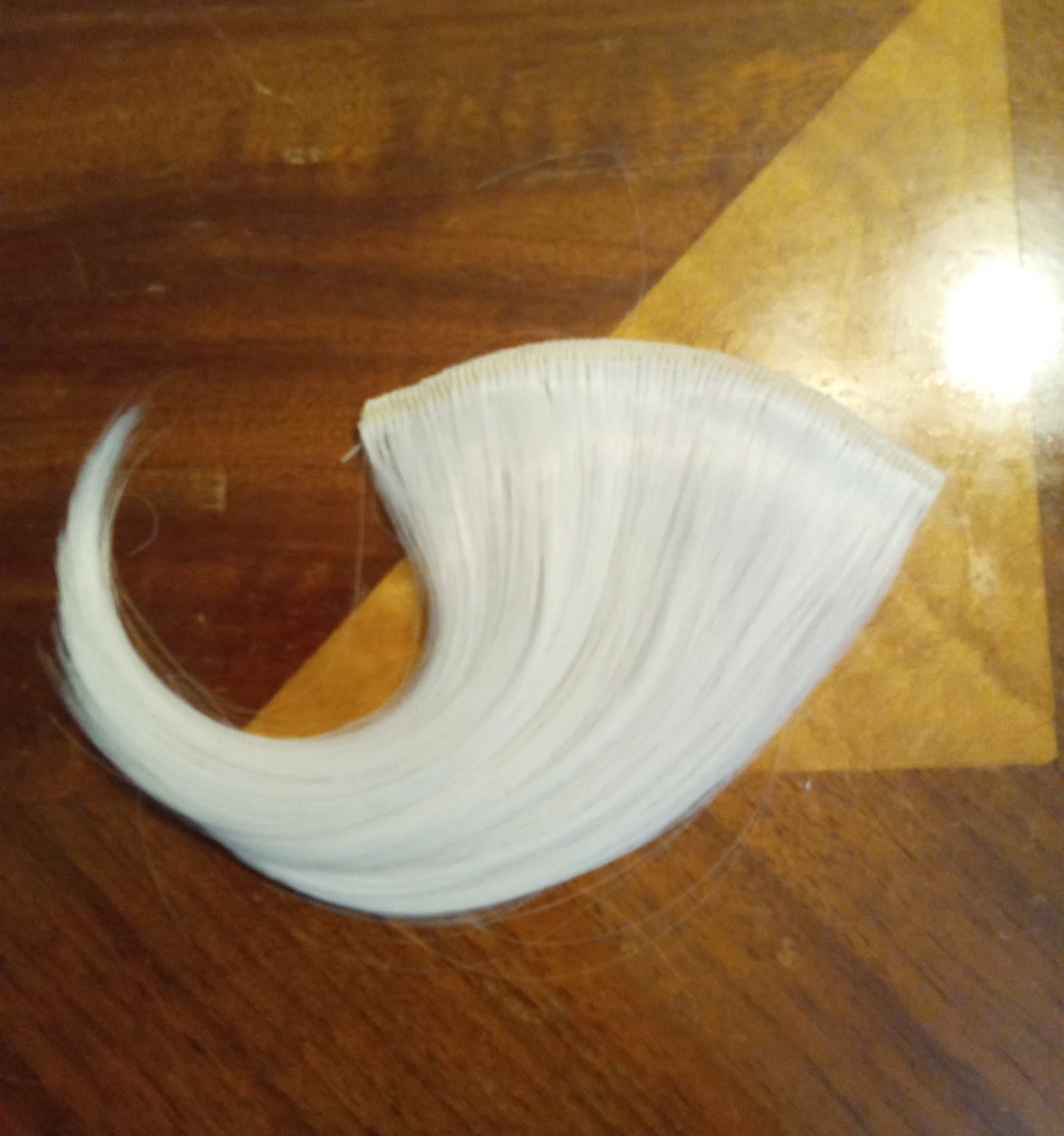 Soft white clip N bangs brand new never use - Image 1