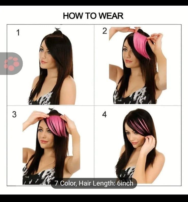 1pc Luxurious Clip-In Hair Bangs Hairpiece - Easy to Wear, Soft Synthetic hair - Thumbnail 2