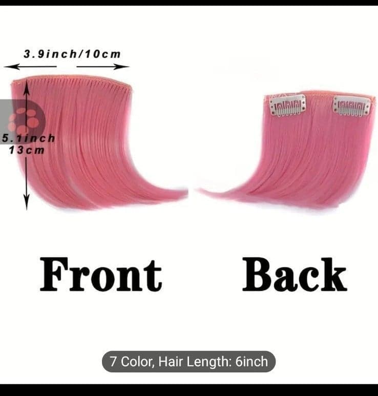 1pc Luxurious Clip-In Hair Bangs Hairpiece - Easy to Wear, Soft Synthetic hair - Thumbnail 4