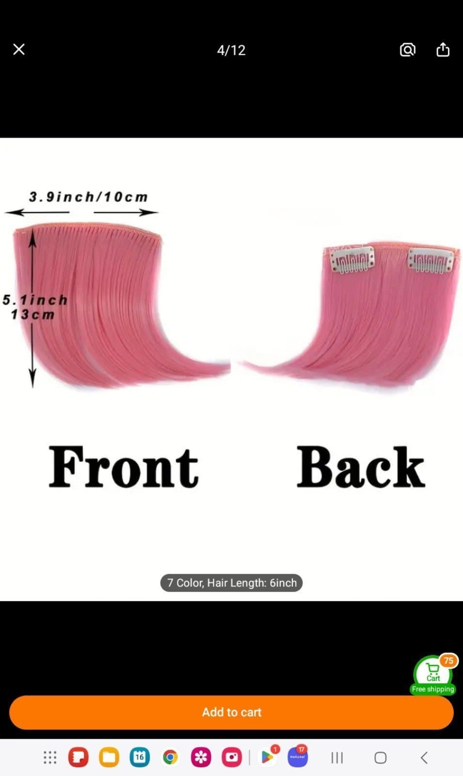 Soft white clip N bangs brand new never use - Thumbnail 6