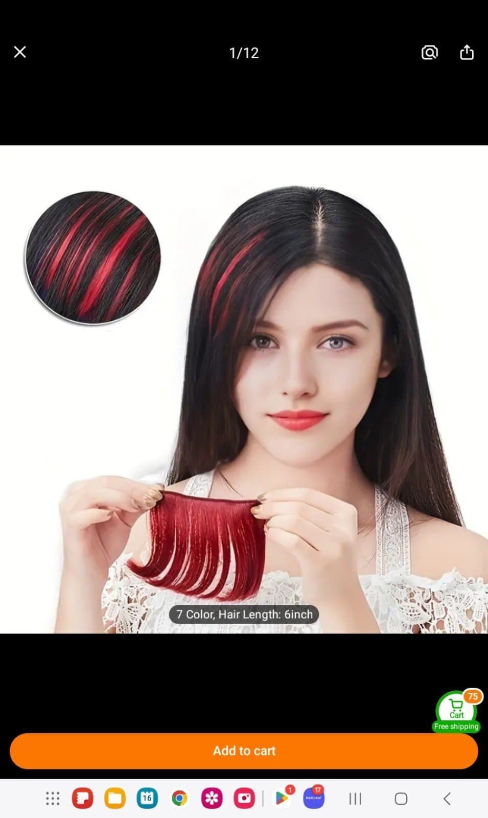 Soft white clip N bangs brand new never use - Thumbnail 3