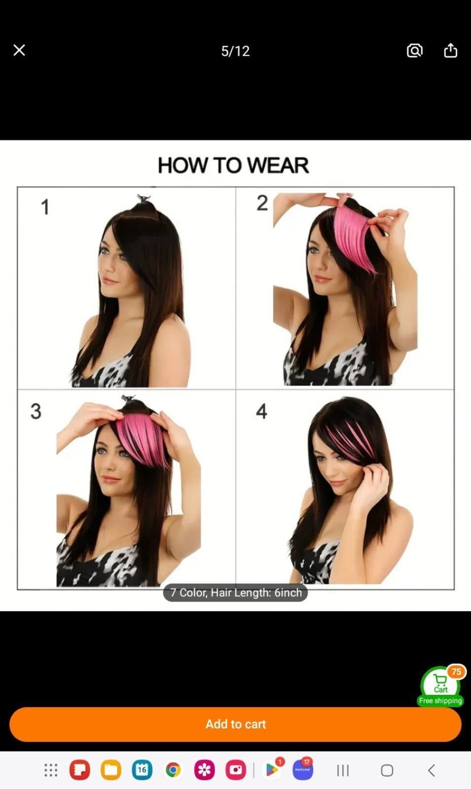 Soft white clip N bangs brand new never use - Thumbnail 5