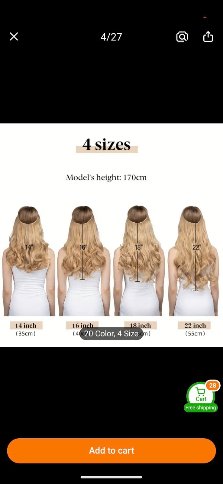 Long Wavy Curly Synthetic Hair Extensions - Invisible Wire, Adjustable Headband, - Thumbnail 10