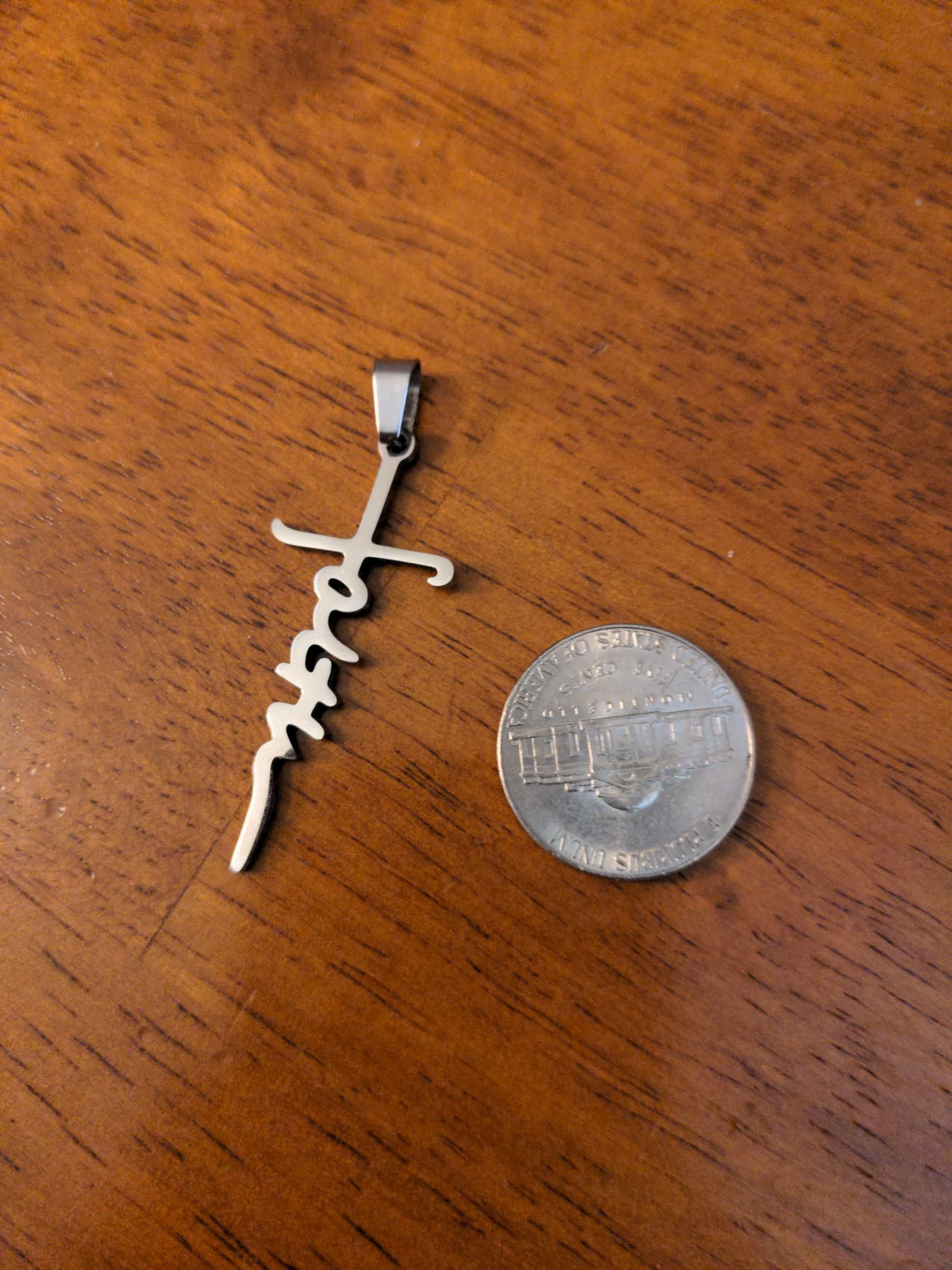 Faith charm for necklace - Thumbnail 2