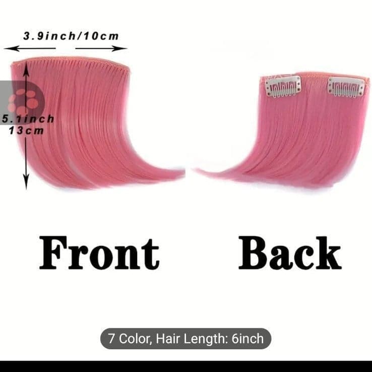 Vibrant Synthetic Fiber Hair Clip-In Extension - Straight, Elegant, and Colorful - Thumbnail 5