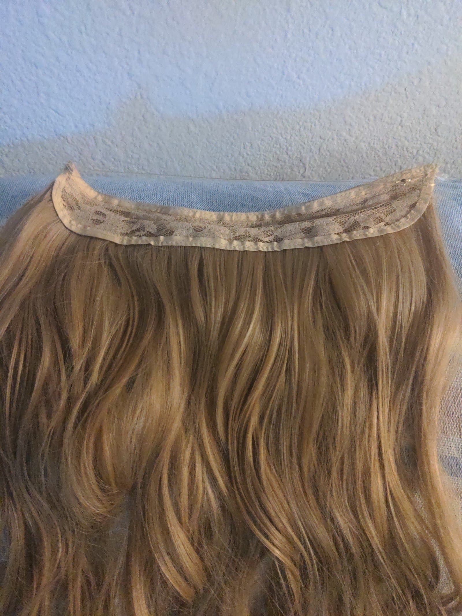 Long Wavy Curly Synthetic Hair Extensions - Invisible Wire, Adjustable Headband, - Thumbnail 3