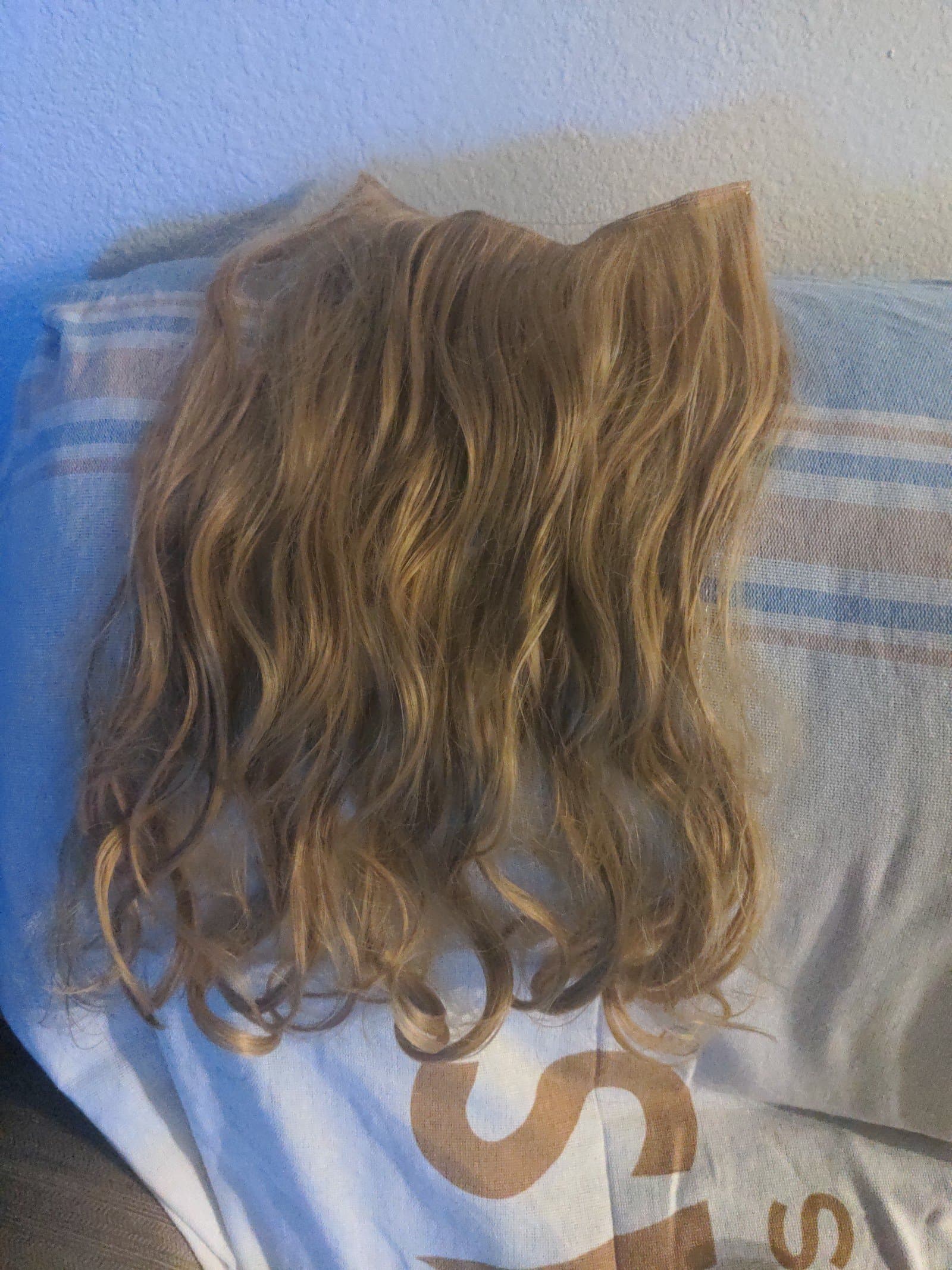 Long Wavy Curly Synthetic Hair Extensions - Invisible Wire, Adjustable Headband, - Image 1