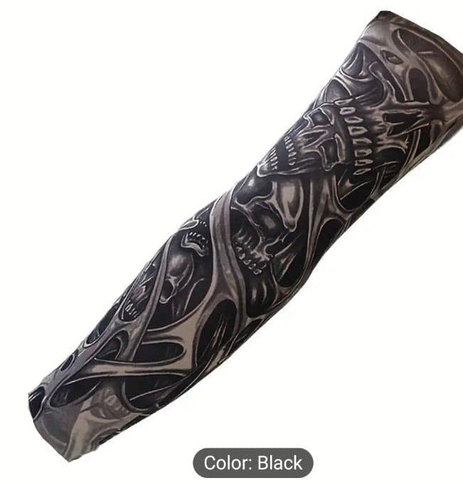 Unisex Skull Design Arm Sleeves Kit - Fashion Accessories for Cycling - Thumbnail 4