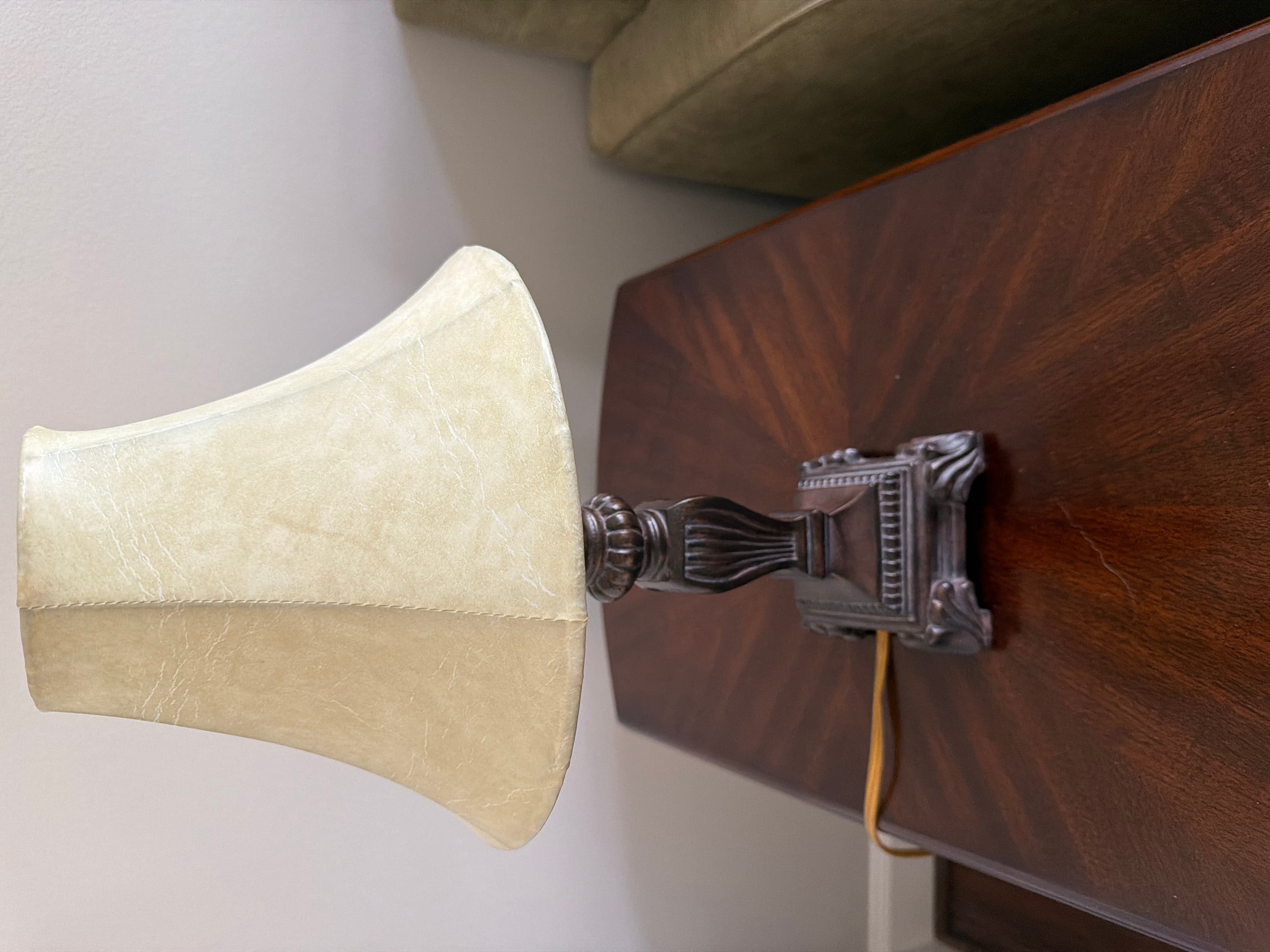 Table Lamp with Cream Shade and Ornate Base - Thumbnail 2