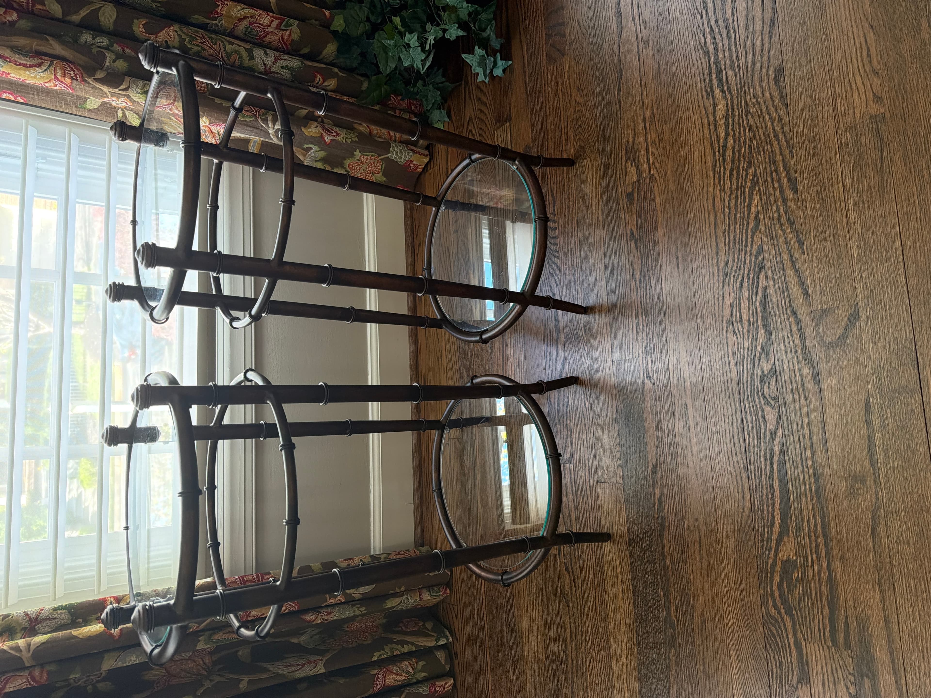 Bamboo Plant Stand with Glass Shelves - Image 1