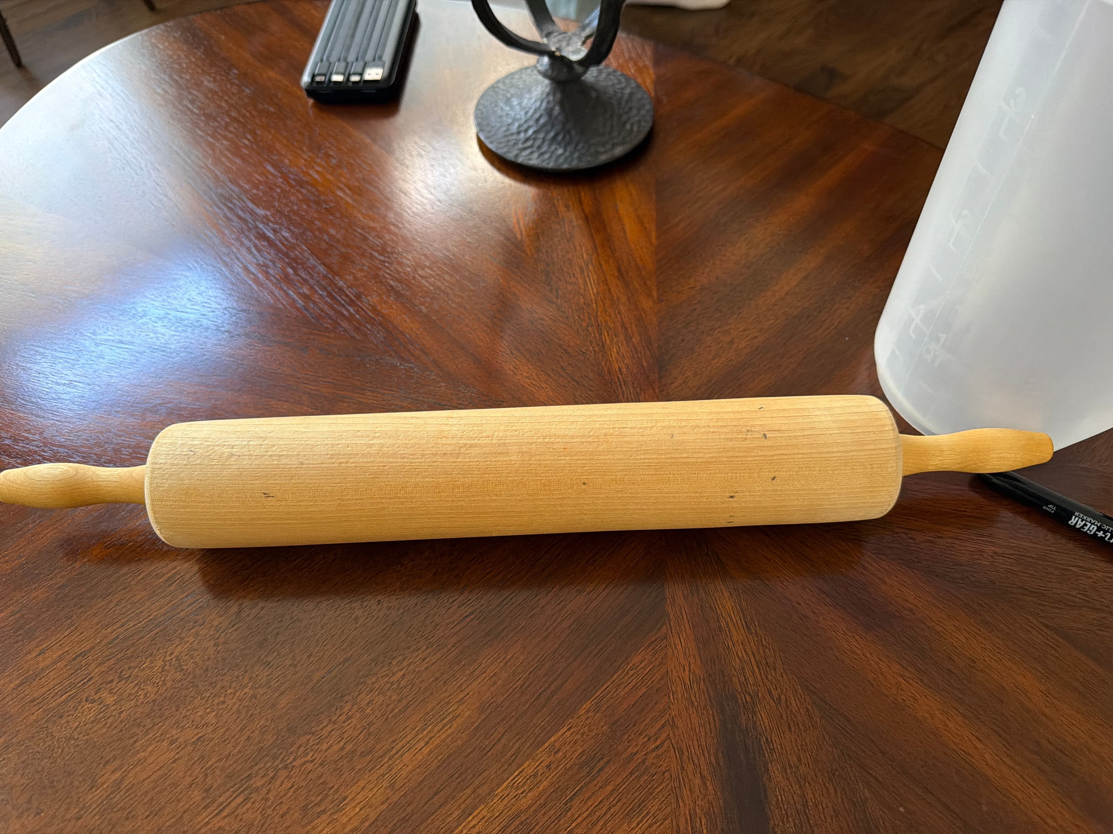 Wooden Rolling Pin with Handles - Image 1