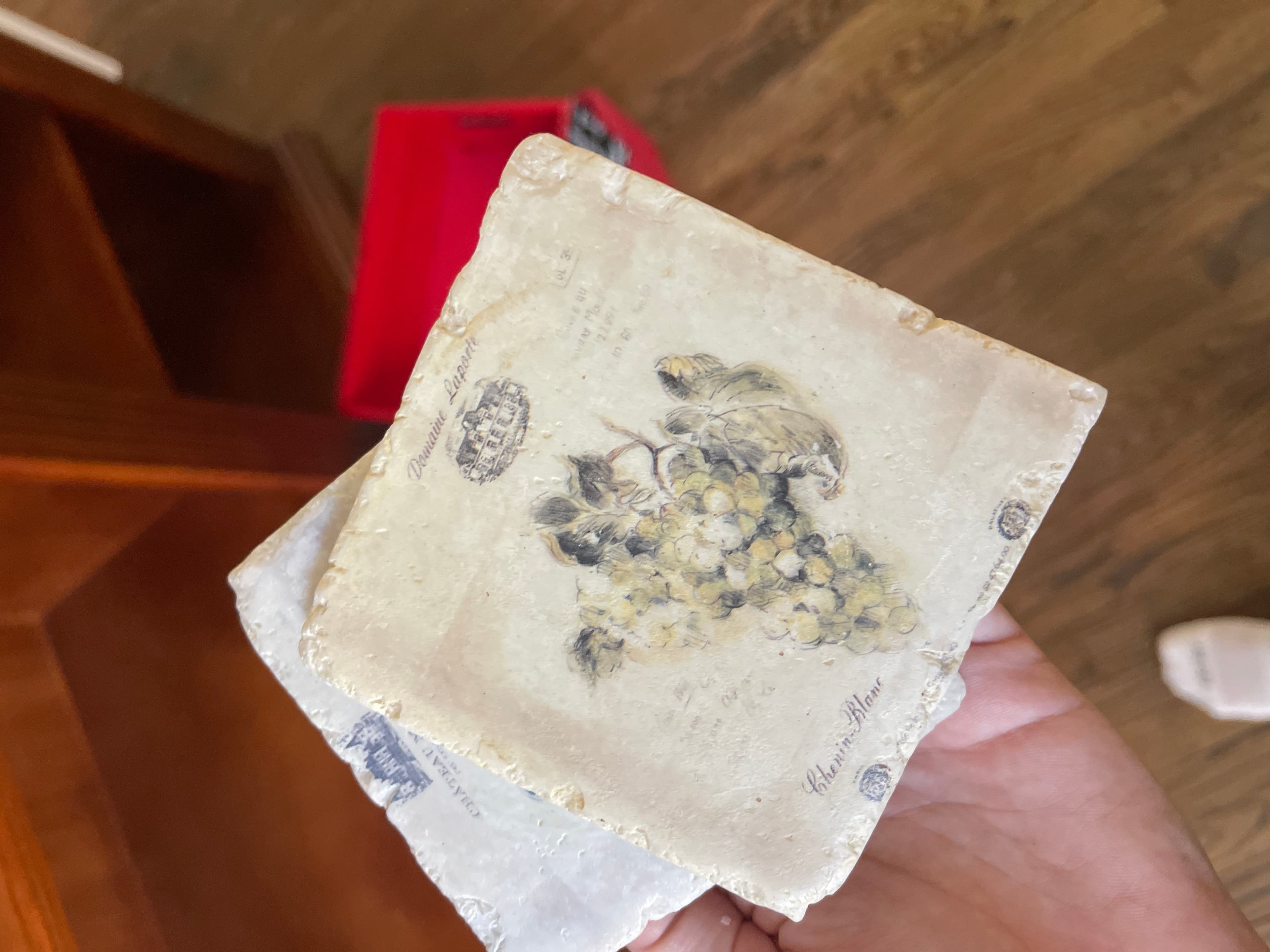 Vintage Coasters with Grape Design - Set of 2 - Image 1