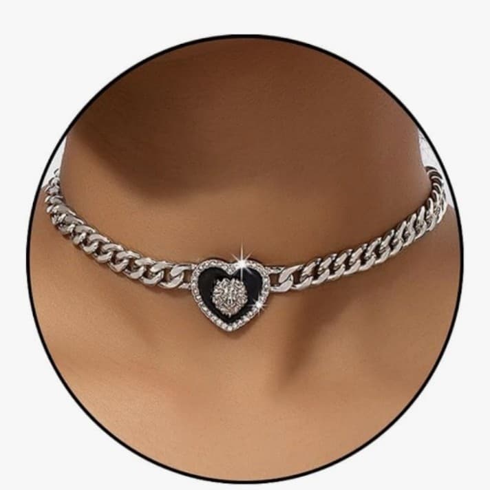 3 pc Rhinestone Heart Pendant & rhinestone heart pendant & Puffy heart chokers