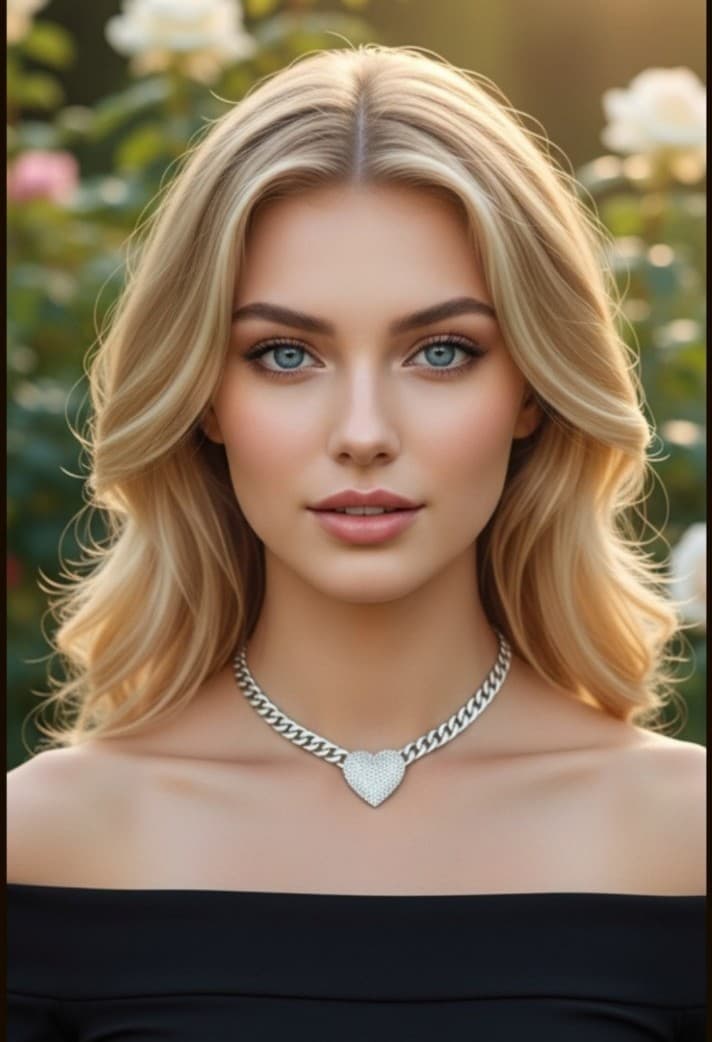 3 pc Rhinestone Heart Pendant & rhinestone heart pendant & Puffy heart chokers - Thumbnail 4